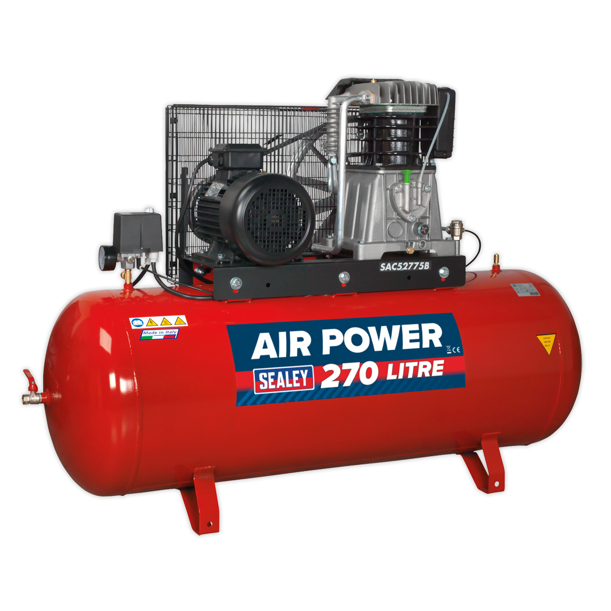 Sealey SAC52775B 270L Belt Drive Air Compressor with Cast Cylinders 7.5hp 2-Stage - additional view 3