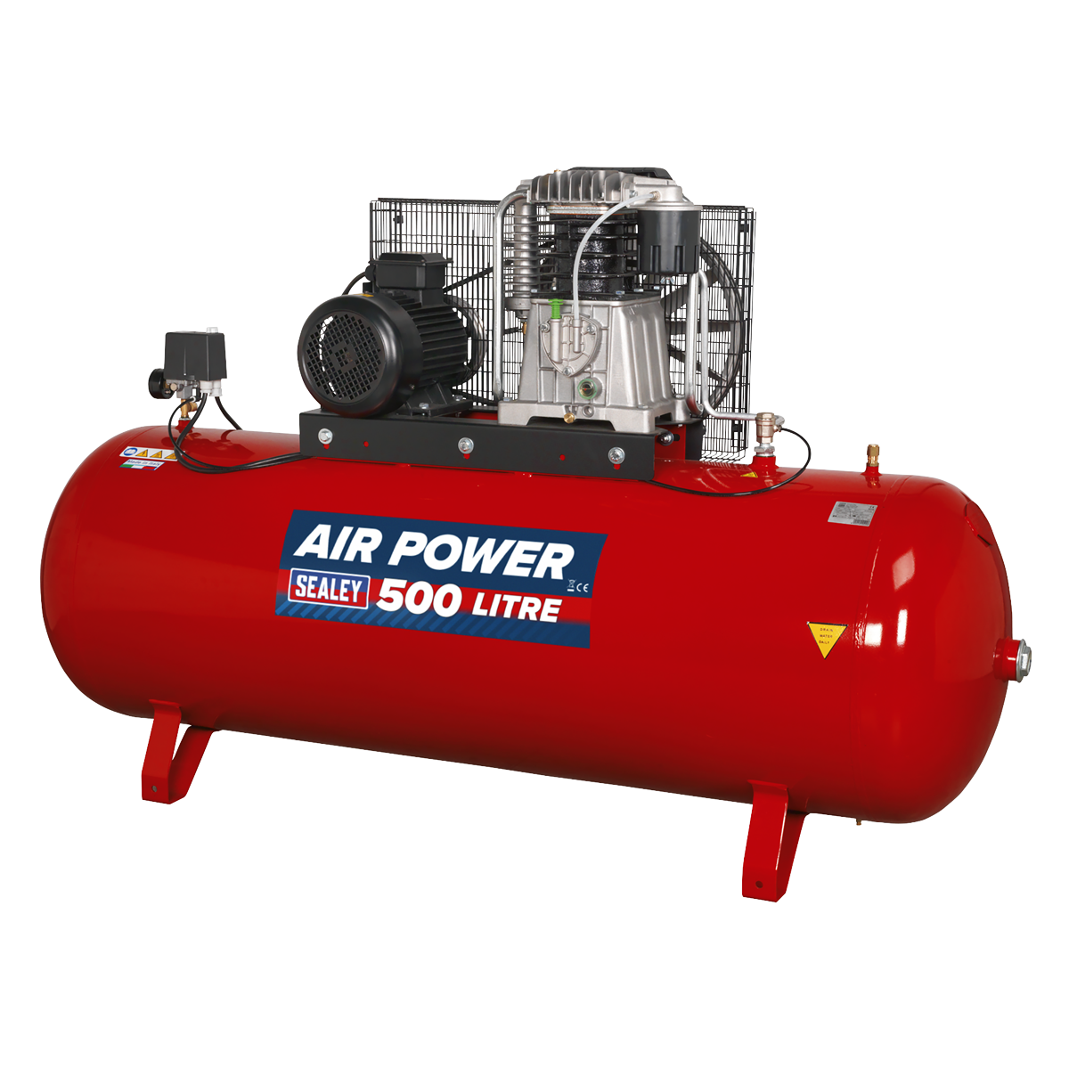 Sealey SAC55075B 500L Belt Drive Air Compressor with Cast Cylinders 7.5hp 2-Stage