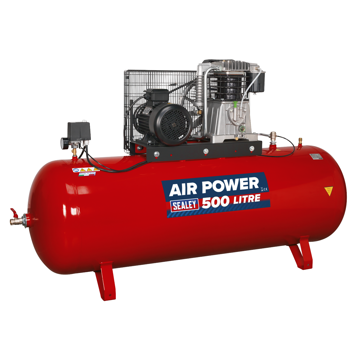 Sealey SAC55075B 500L Belt Drive Air Compressor with Cast Cylinders 7.5hp 2-Stage - additional view 7
