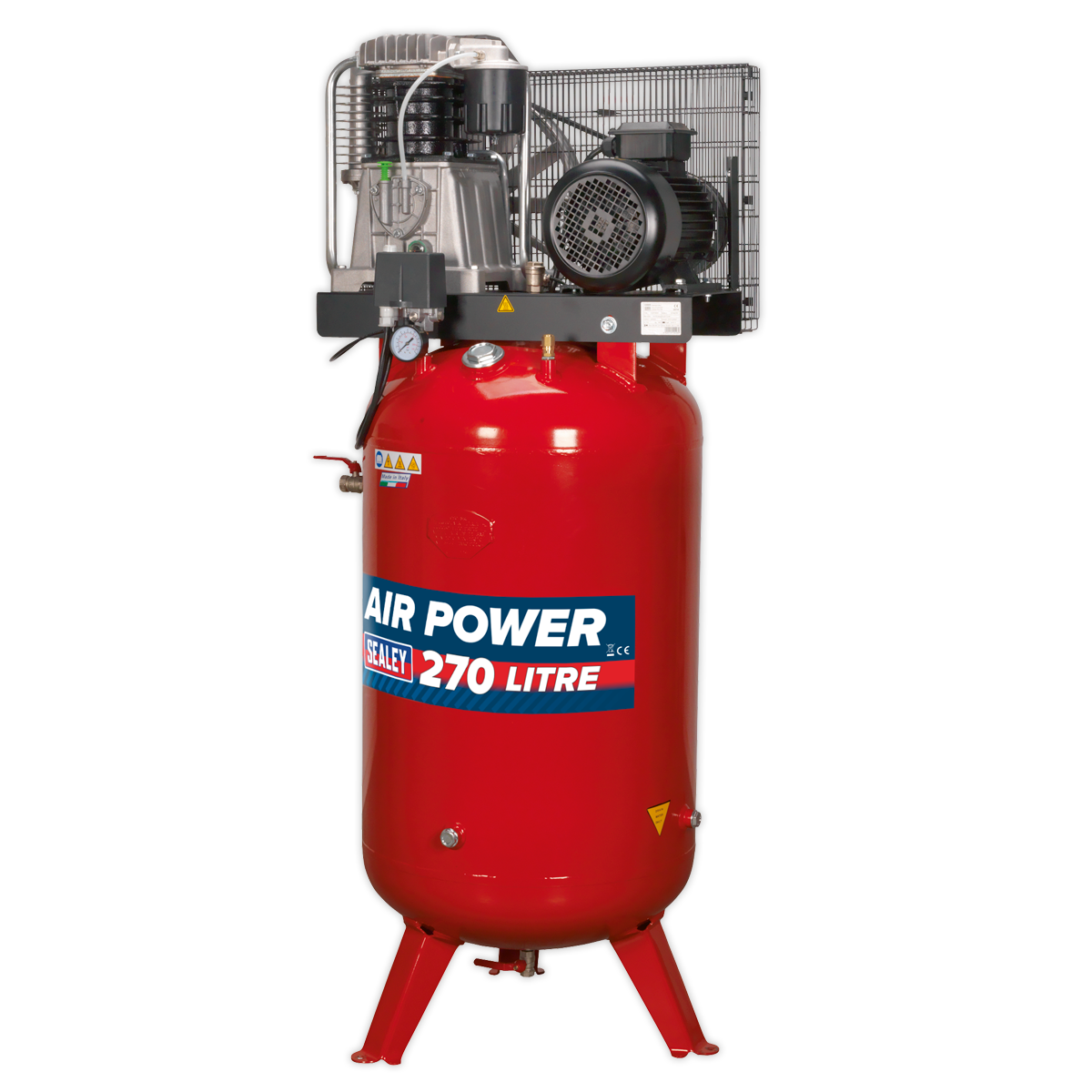 Sealey SACV52775B 270L Vertical Belt Drive Air Compressor with Cast Cylinders 7.5hp 2-Stage - additional view 4