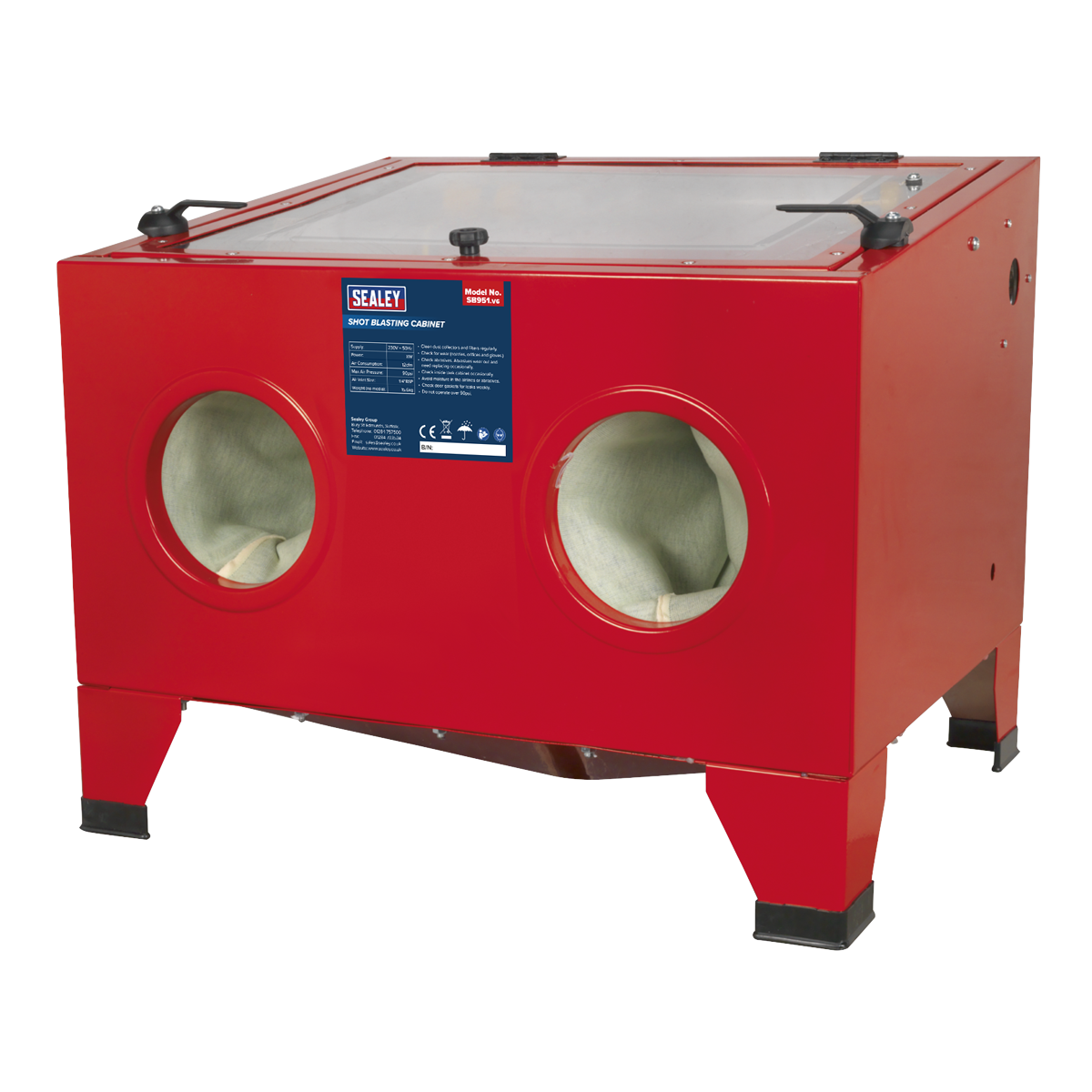 Sealey SB951 Shot Blasting Cabinet with Gun 640 x 490 x 490mm