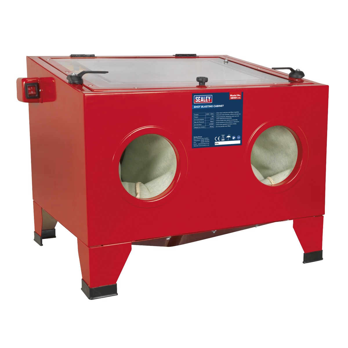 Sealey SB951 Shot Blasting Cabinet with Gun 640 x 490 x 490mm - additional view 2