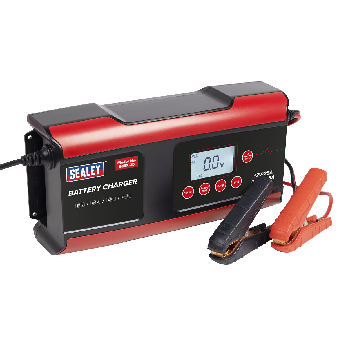 Sealey SCBC25 12/24V Compact Smart Battery Charger and Maintainer 25A - additional view 4
