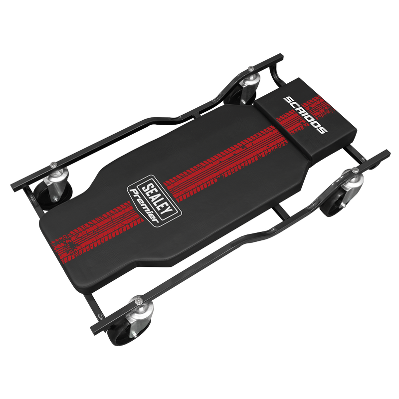 Sealey SCR100S Steel Creeper with 4 Rough Ground Wheels