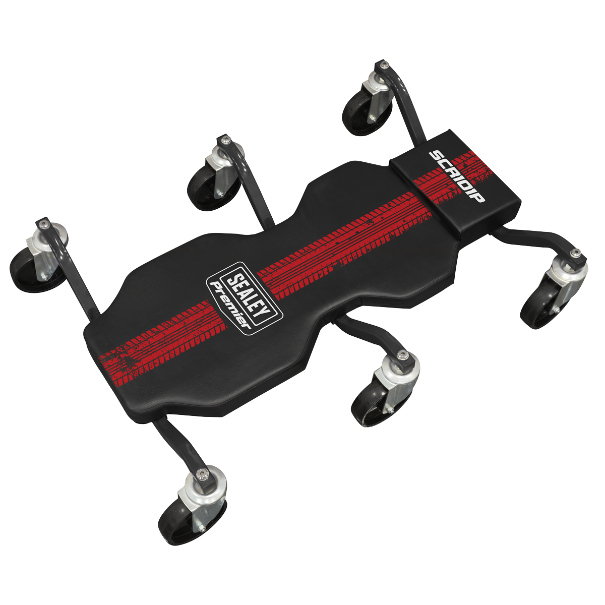 Sealey SCR101P Steel Creeper with 6 Rough Ground 5" Wheels & Headrest