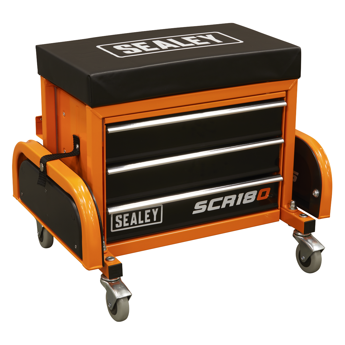 Sealey SCR18O Mechanic's Utility Seat & Toolbox - Orange - additional view 6