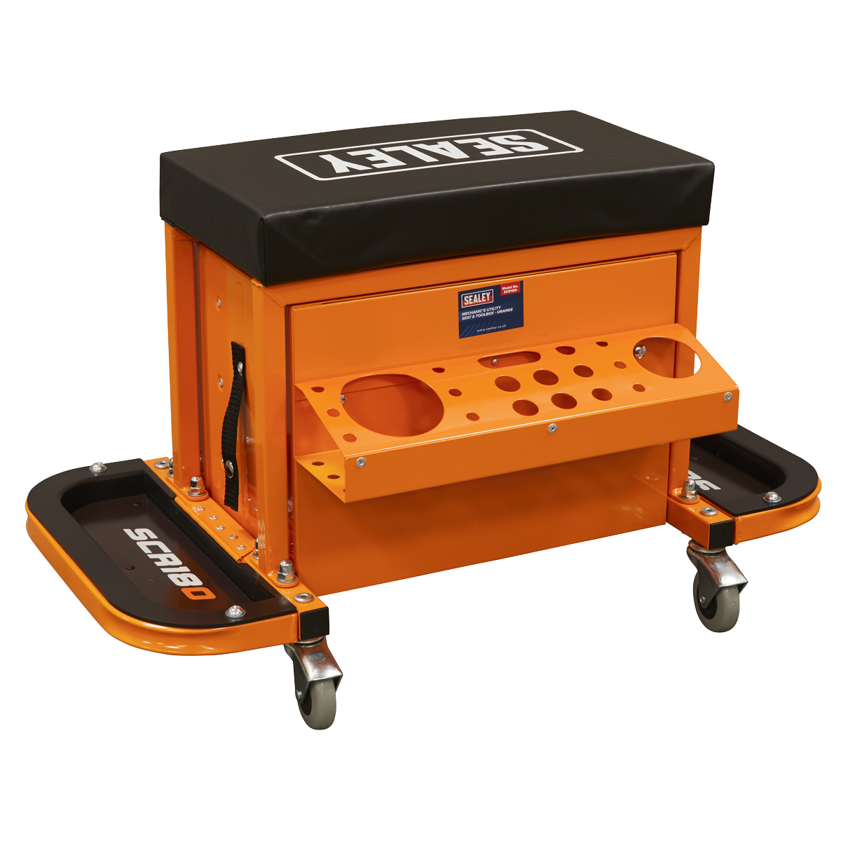 Sealey SCR18O Mechanic's Utility Seat & Toolbox - Orange - additional view 8