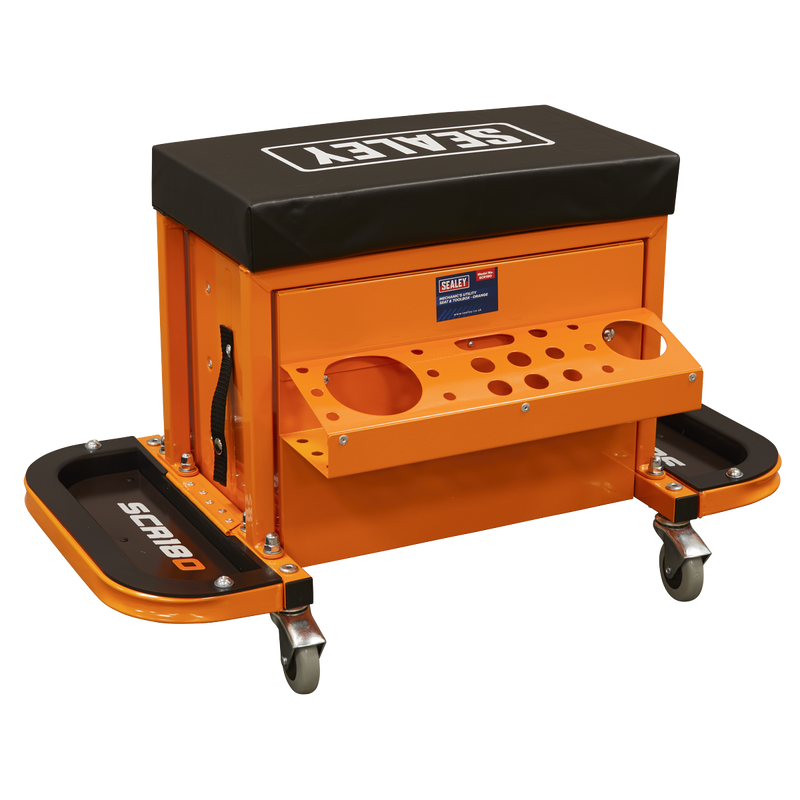 Sealey SCR18O Mechanic's Utility Seat & Toolbox - Orange - additional view 8