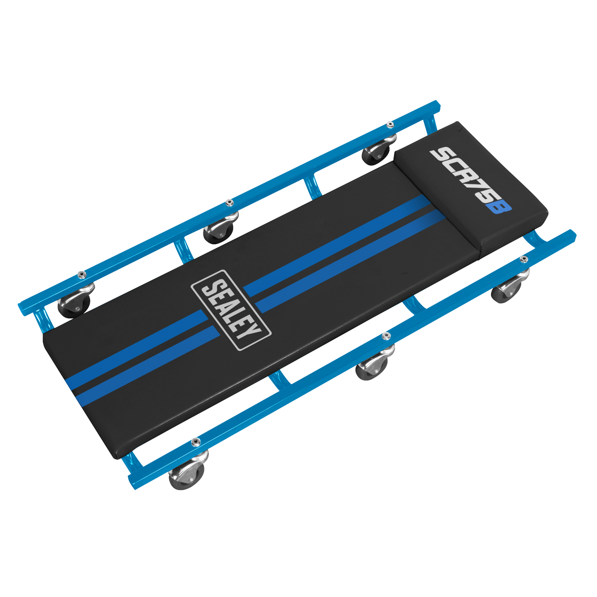Sealey SCR75B American-Style Deluxe Creeper 36" with Steel Frame & 6 Wheels - Blue
