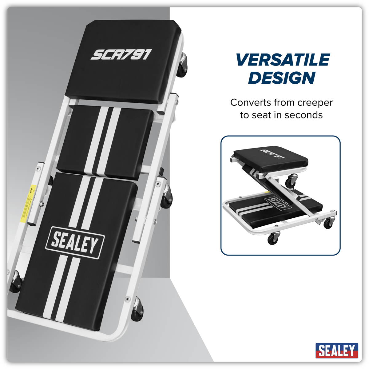Sealey SCR791 Compact Steel Creeper/Seat with 6 Wheels - additional view 3