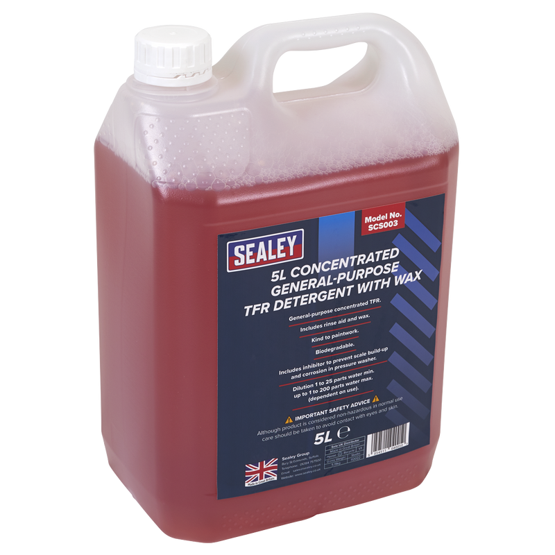 Sealey SCS003 Concentrated General-Purpose TFR Detergent with Wax 5L