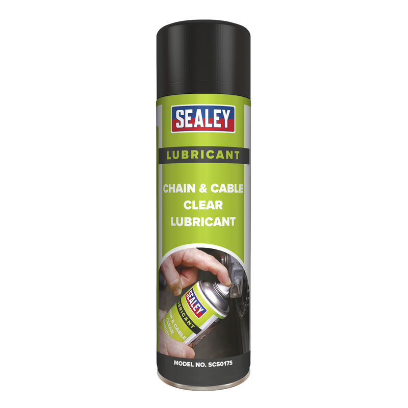 Sealey SCS017 Chain & Cable Clear Lubricant 500ml - Pack of 6