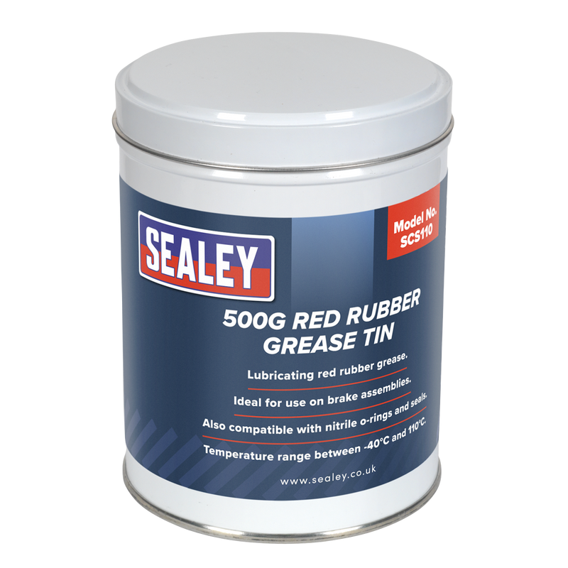 Sealey SCS110 Red Rubber Grease Tin 500g