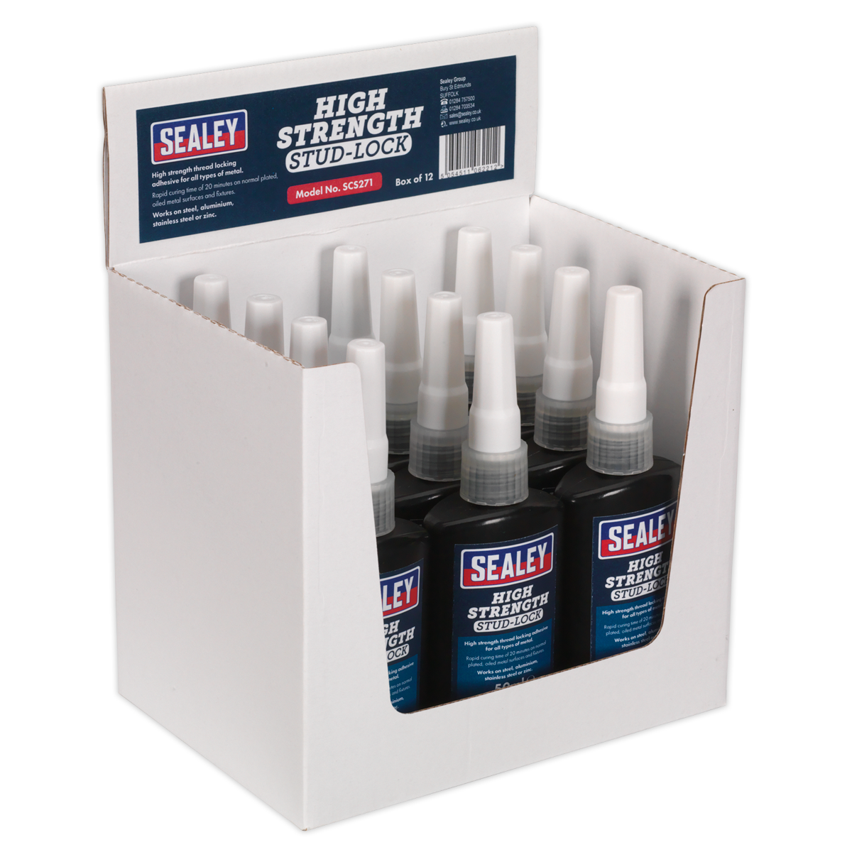 Sealey SCS271 High Strength Stud Lock 50ml - Pack of 12