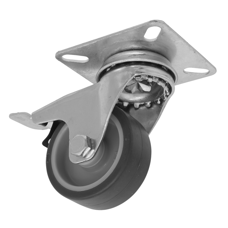 Sealey SCW250SPLEM 50mm Castor Wheel with Swivel Plate & Total Lock