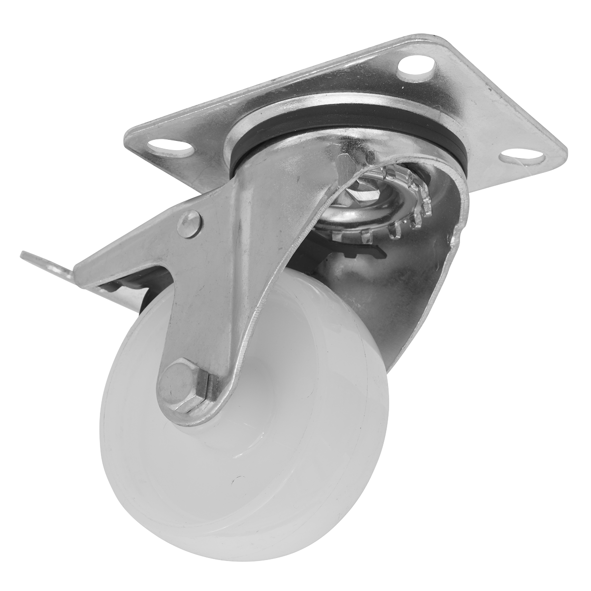 Sealey SCW480SPLEM 80mm Castor Wheel with Swivel Plate & Total Lock