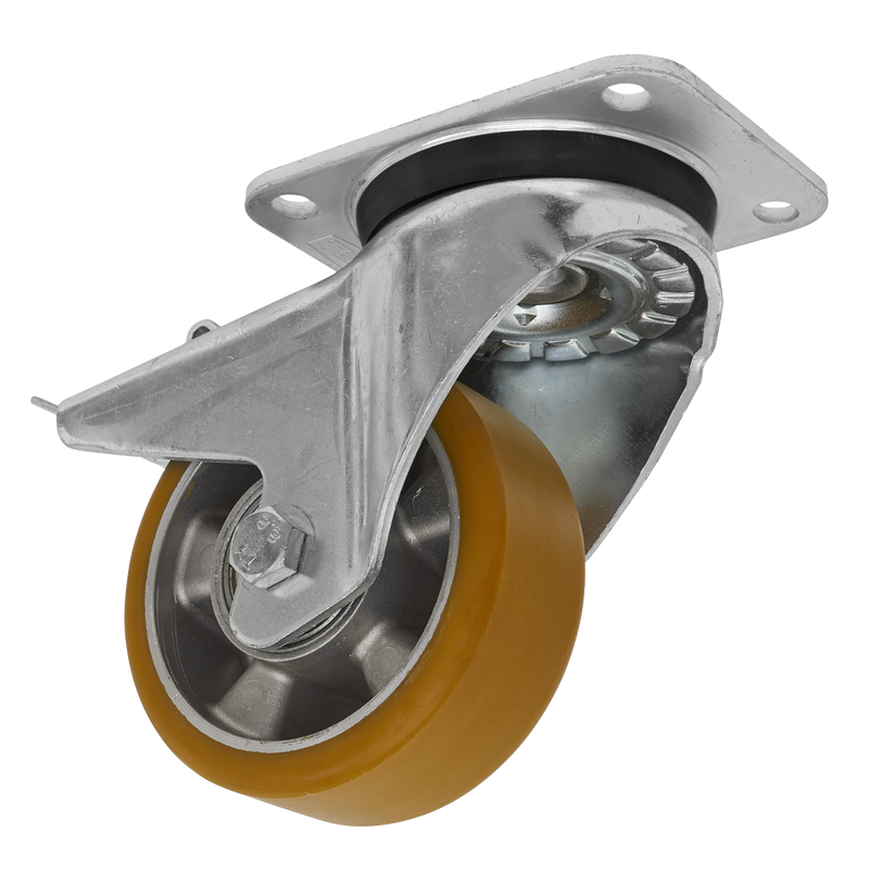 Sealey SCW5125SPL 125mm Castor Wheel with Swivel Plate & Total Lock