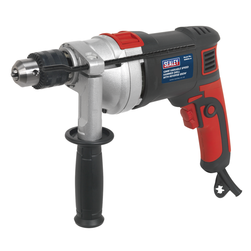 Sealey SD800 13mm Variable Speed Hammer Drill with Reverse 850W/230V