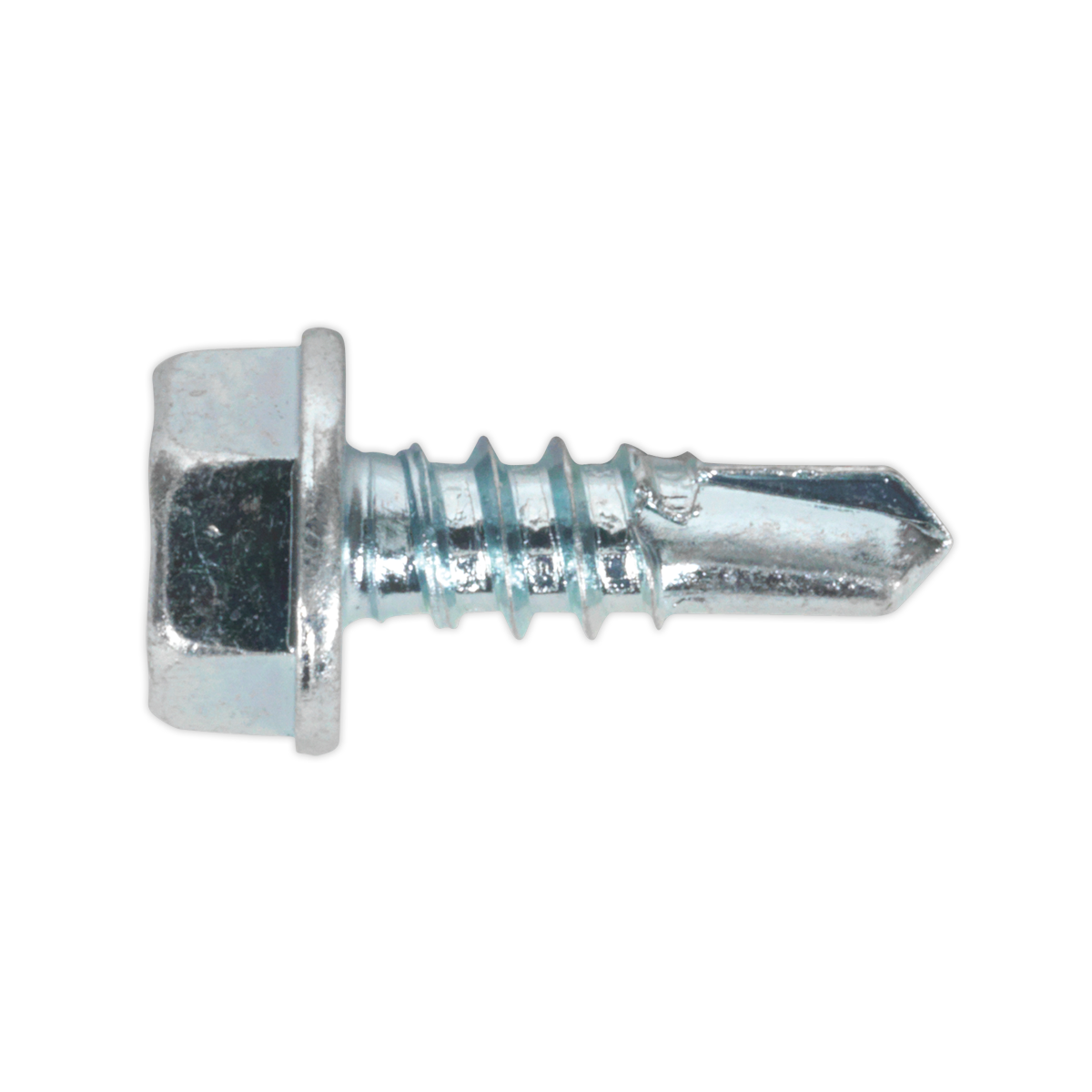 Sealey SDHX4213 Zinc Plated Self-Drilling Hex Head Screw 4.2 x 13mm - Pack of 100