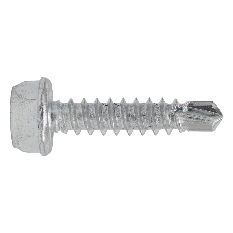 Sealey SDHX4219 Zinc Plated Self-Drilling Hex Head Screw 4.2 x 19mm - Pack of 100