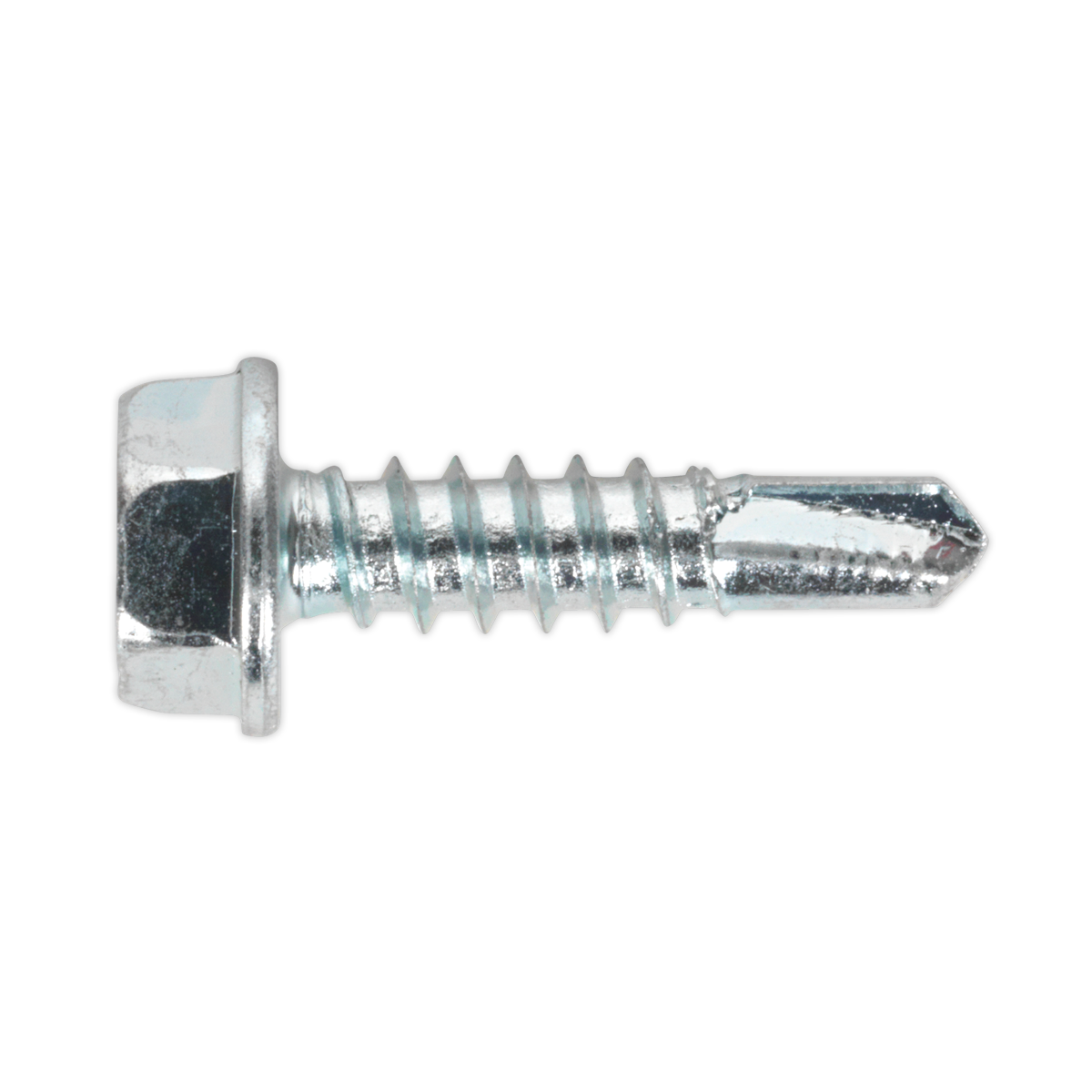 Sealey SDHX4819 Zinc Plated Self-Drilling Hex Head Screw 4.8 x 19mm - Pack of 100