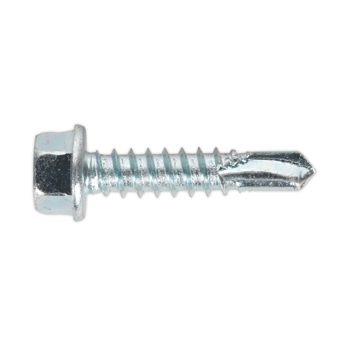 Sealey SDHX5525 Zinc Plated Self-Drilling Hex Head Screw 5.5 x 25mm - Pack of 100