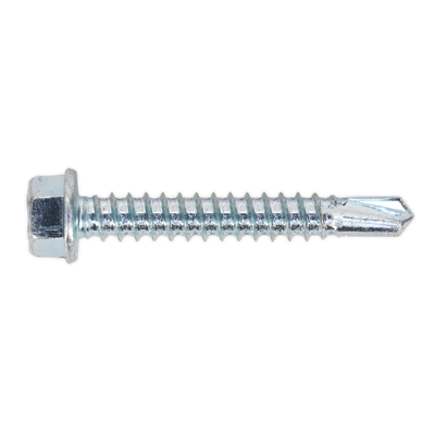 Sealey SDHX5538 Zinc Plated Self-Drilling Hex Head Screw 5.5 x 38mm - Pack of 100