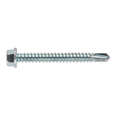 Sealey SDHX5550 Zinc Plated Self-Drilling Hex Head Screw 5.5 x 50mm - Pack of 100