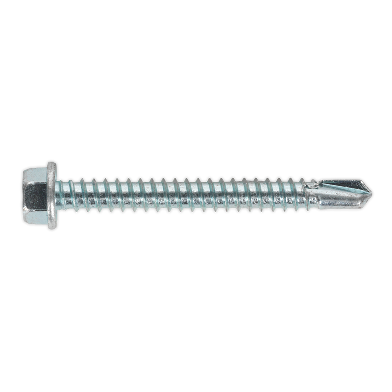 Sealey SDHX5550 Zinc Plated Self-Drilling Hex Head Screw 5.5 x 50mm - Pack of 100