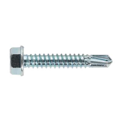 Sealey SDHX6338 Zinc Plated Self-Drilling Hex Head Screw 6.3 x 38mm - Pack of 100