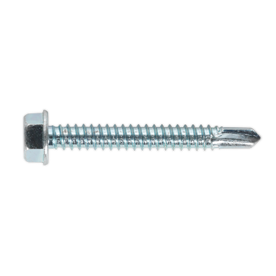 Sealey SDHX6350 Zinc Plated Self-Drilling Hex Head Screw 6.3 x 50mm - Pack of 100