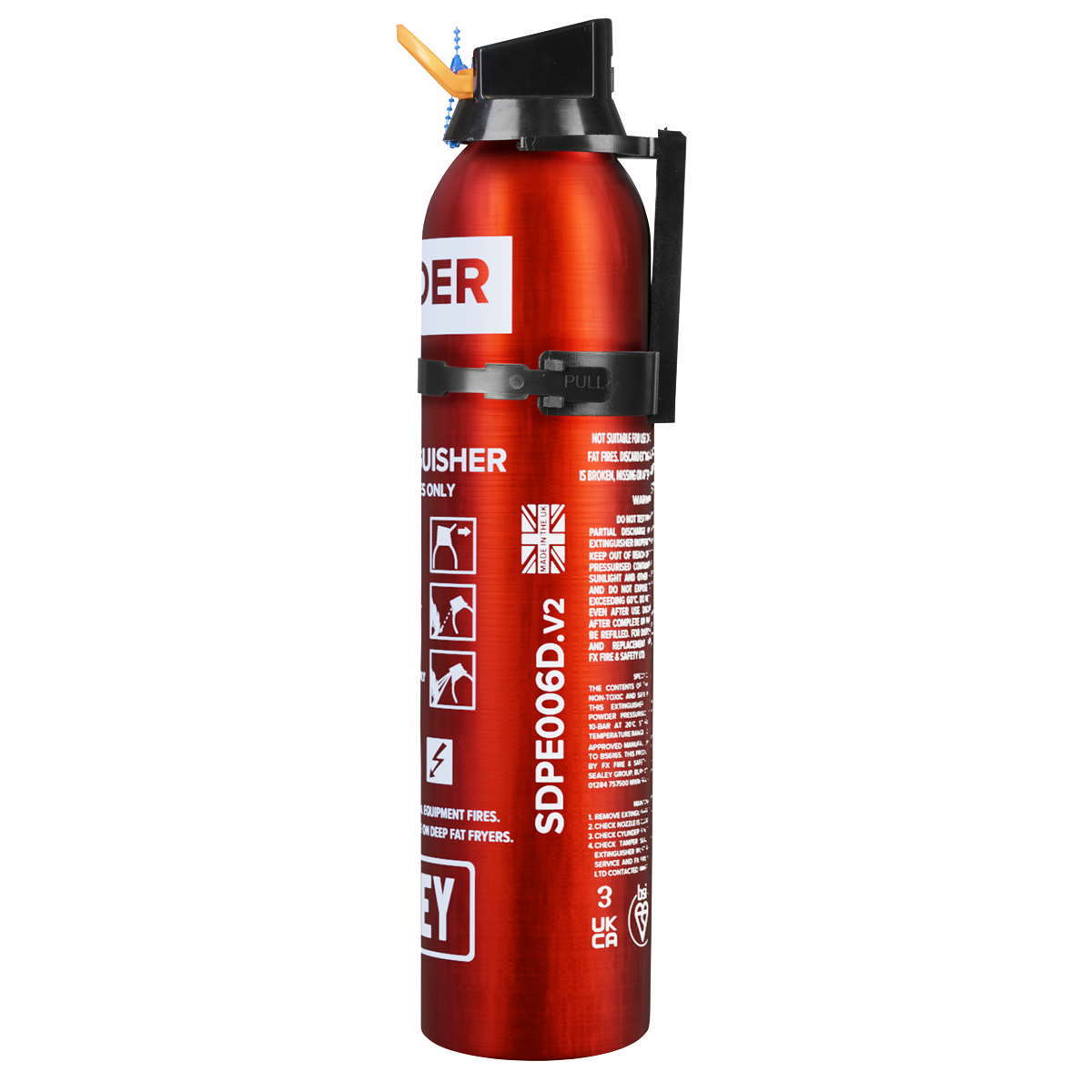Sealey SDPE006D Disposable Dry Powder Fire Extinguisher 0.6kg - additional view 3
