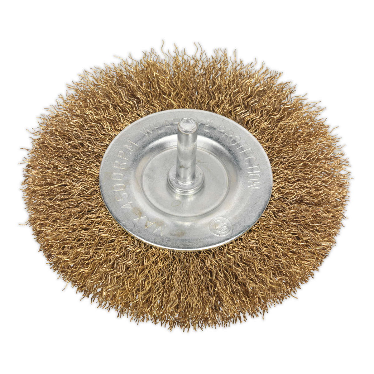 Sealey SFB100 100mm Crimped Flat Wire Brush with 6mm Shaft