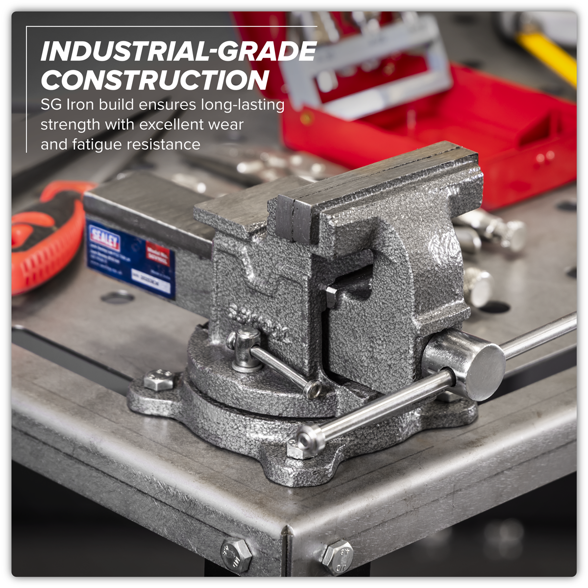 Sealey SGV100L 100mm SG Iron Vice with Swivel Base - additional view 7