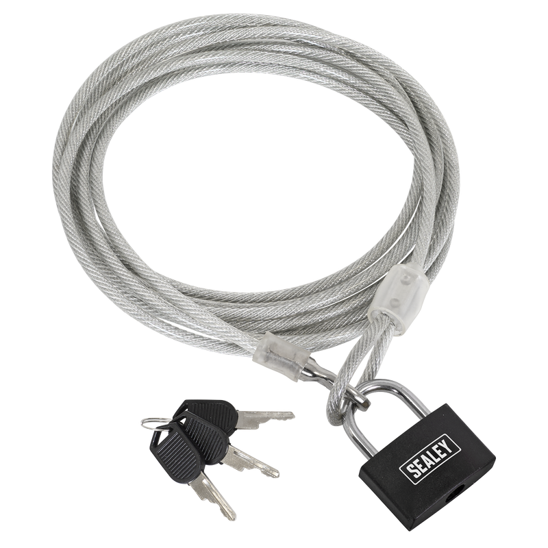 Sealey SHGCL3 Motorcycle Cable Lock 3m