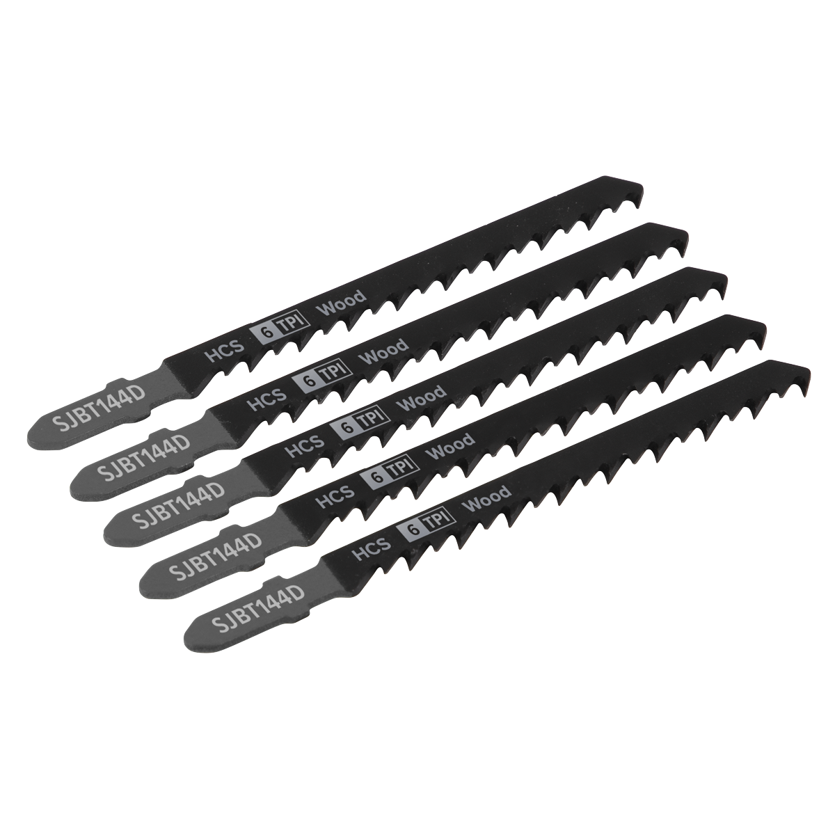 Sealey SJBT144D Jigsaw Blade for General Wood 100mm 6tpi - Pack of 5