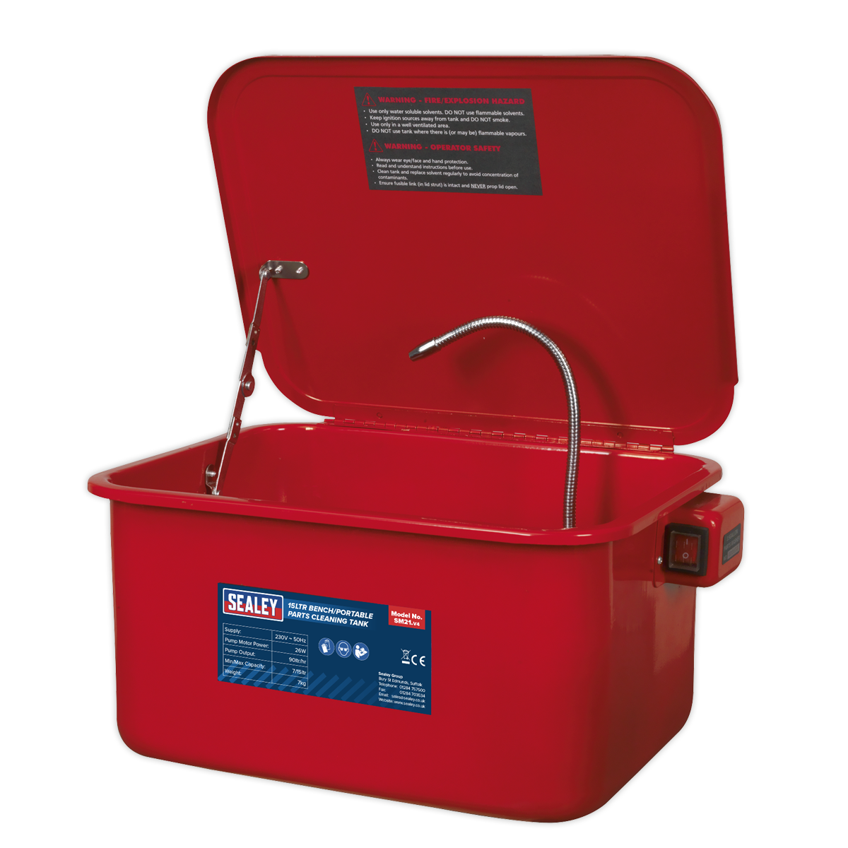 Sealey SM21 Bench/Portable Parts Washer 15L - additional view 2