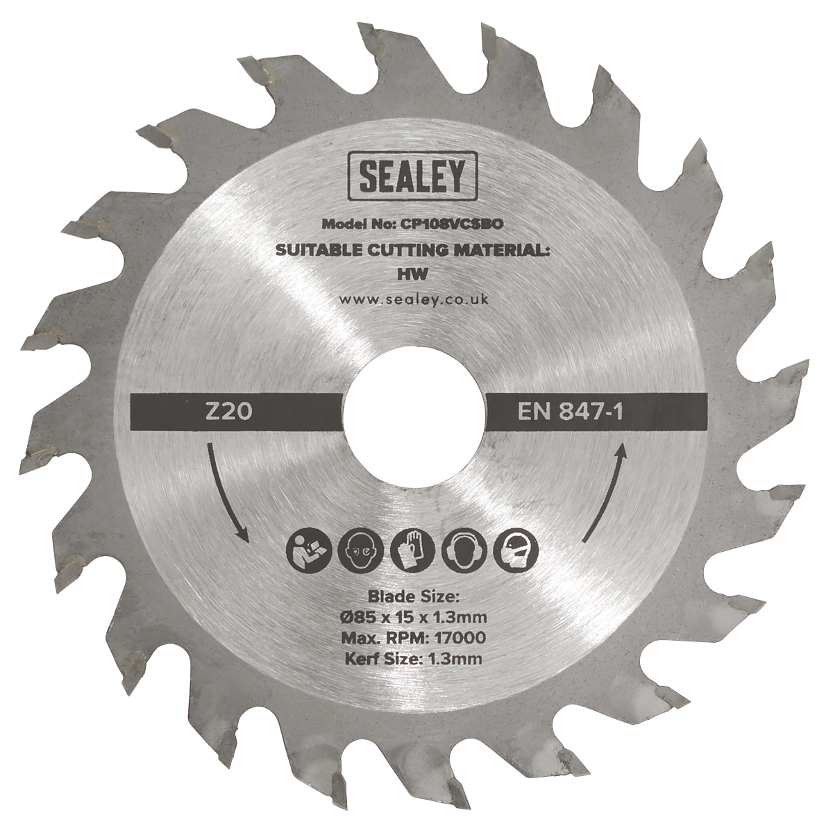 Sealey SM85B20 20tpu Circular Saw Blade Ø85 x 15 x 1.3mm - additional view 2