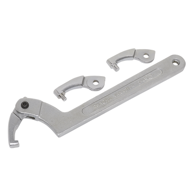 Sealey SMC2L Adjustable C-Spanner Hook & Pin Wrench Set 51-121mm 4pc