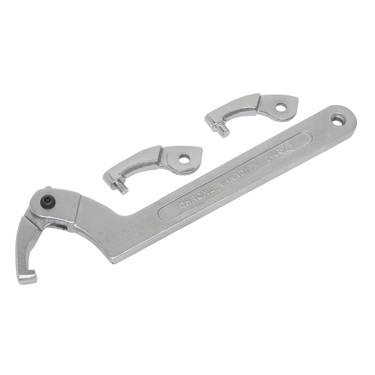Sealey SMC2L Adjustable C-Spanner Hook & Pin Wrench Set 51-121mm 4pc