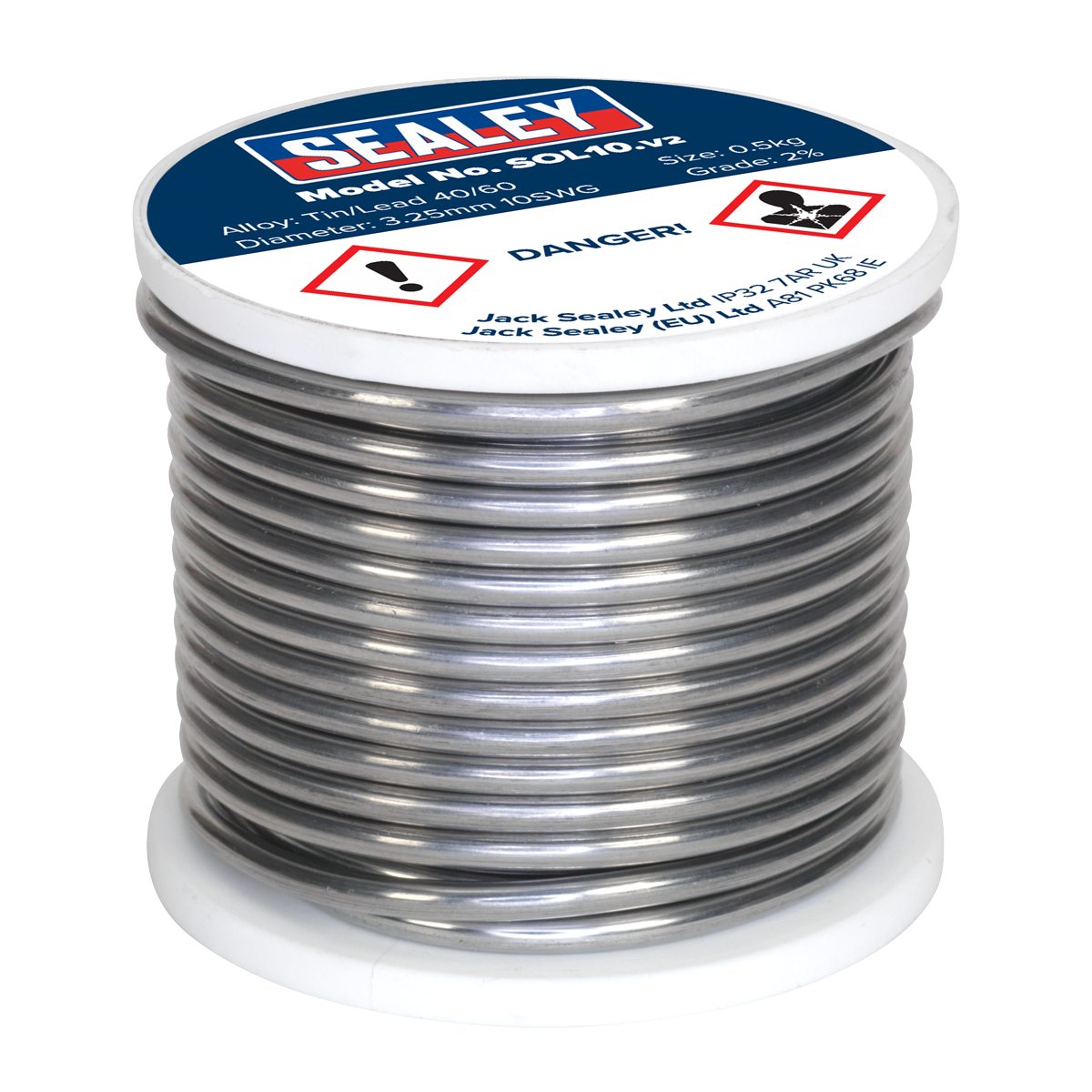 Sealey SOL10 Quick Flow Solder Wire 3.25mm/10SWG 0.5kg Reel - additional view 2