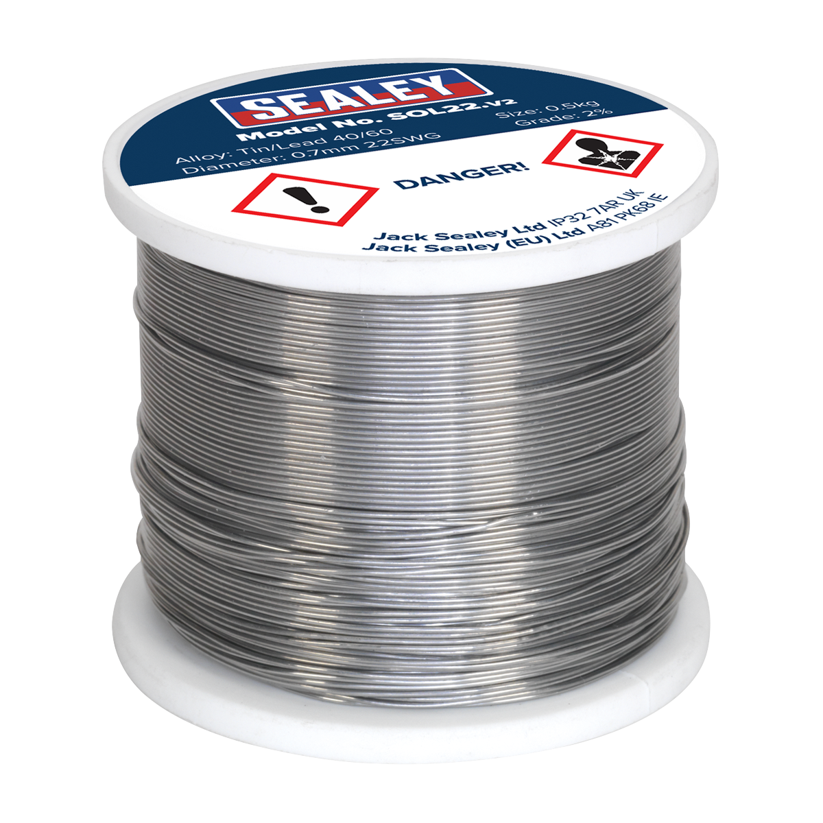 Sealey SOL22 Quick Flow Solder Wire 2% 0.7mm/22SWG 0.5kg Reel - additional view 2