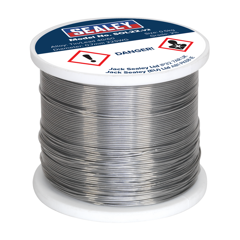 Sealey SOL22 Quick Flow Solder Wire 2% 0.7mm/22SWG 0.5kg Reel - additional view 2
