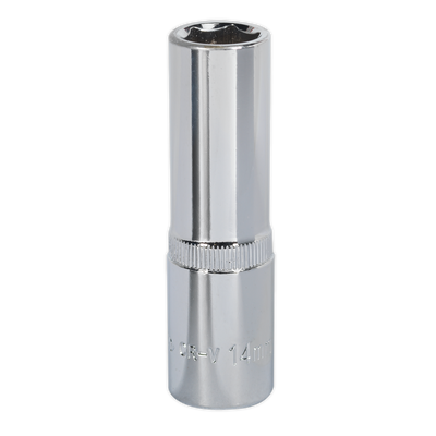 Sealey SP1214D Premier Fully Polished Deep Socket 1/2"Sq Drive 14mm