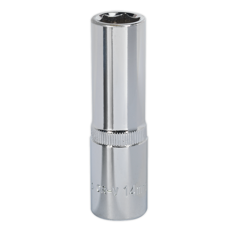 Sealey SP1214D Premier Fully Polished Deep Socket 1/2"Sq Drive 14mm