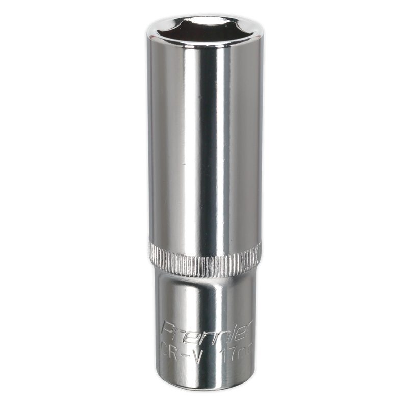 Sealey SP1217D Premier Fully Polished Deep Socket 1/2"Sq Drive 17mm