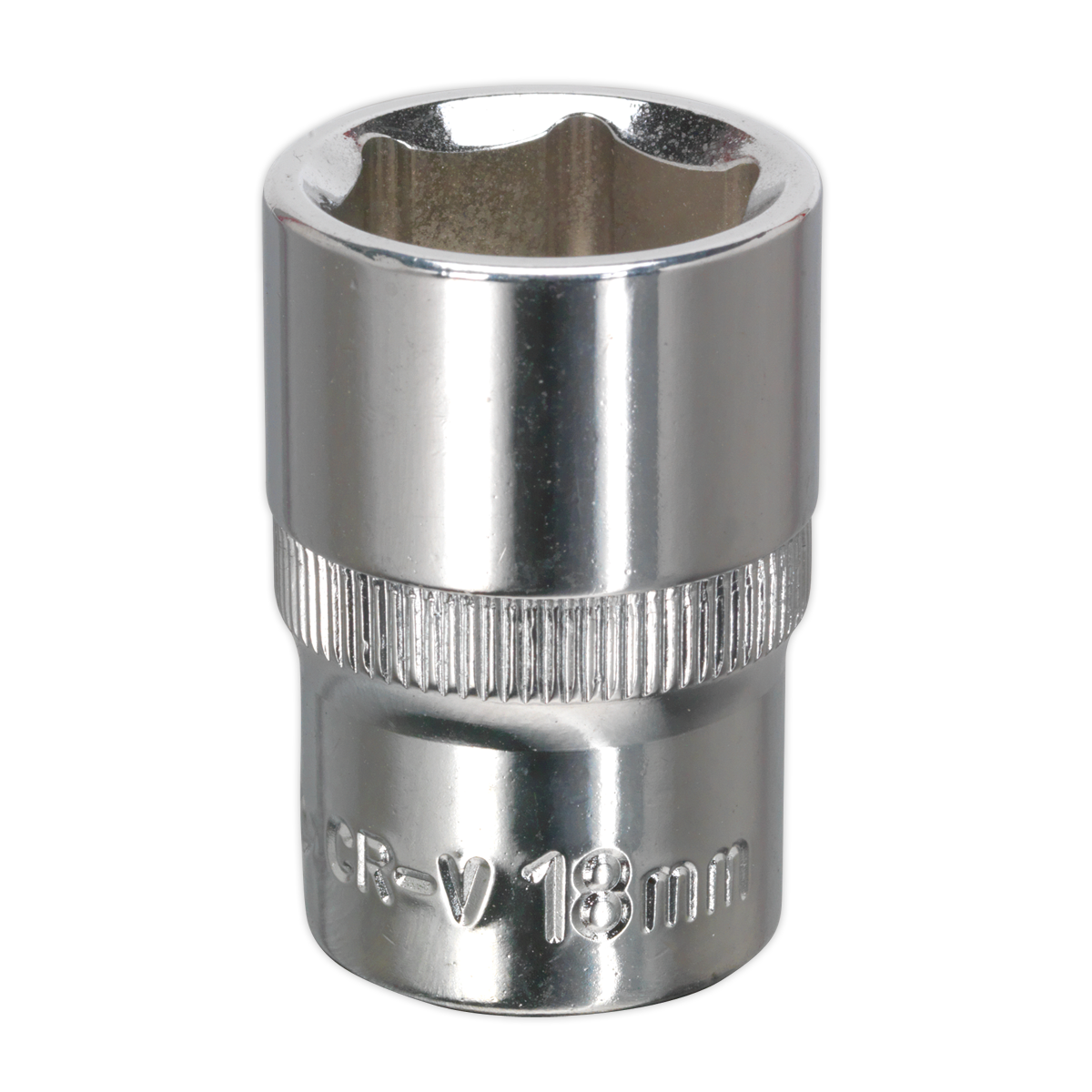 Sealey SP1218 Premier Fully Polished Socket 1/2"Sq Drive 18mm