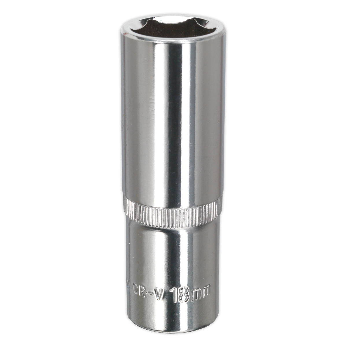 Sealey SP1218D Premier Fully Polished Deep Socket 1/2"Sq Drive 18mm
