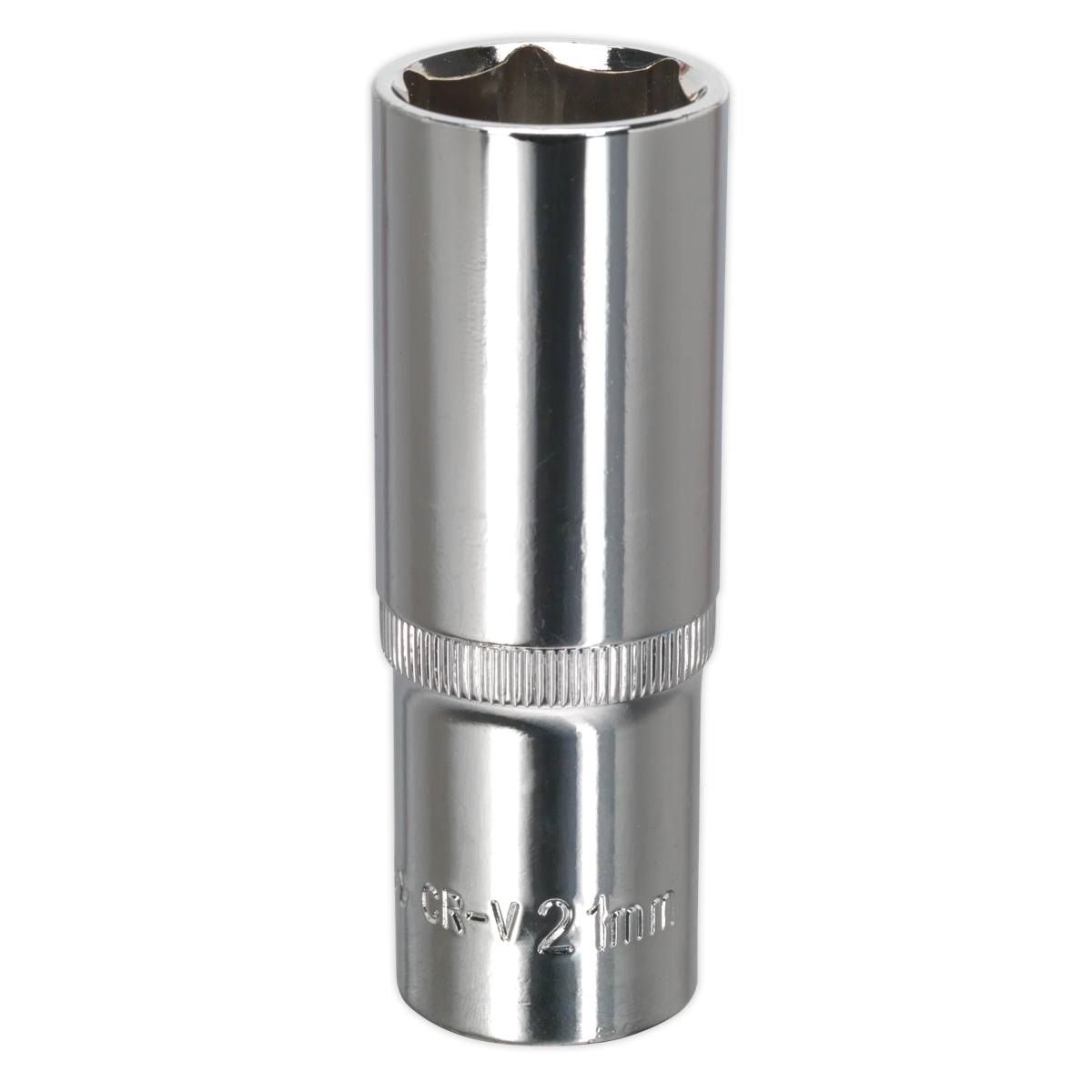 Sealey SP1221D Premier Fully Polished Deep Socket 1/2"Sq Drive 21mm
