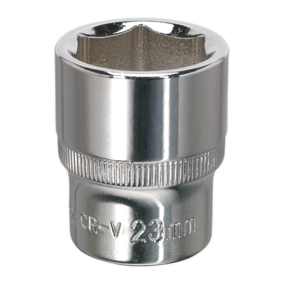 Sealey SP1223 Premier Fully Polished Socket 1/2"Sq Drive 23mm